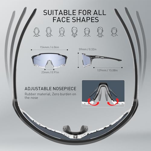 KAPVOE Óculos de ciclismo, lente de policarbonato, sistema de ventilação, armação TR90, proteção UV4