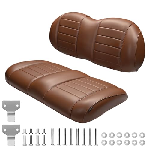 NOKINS Golf Cart Premium Seat Cushion Kit Seat Back & Seat Bottom Cushion Assembly (Coffee Brown Fits Club Car Precedent 2012+/Tempo/Onward)