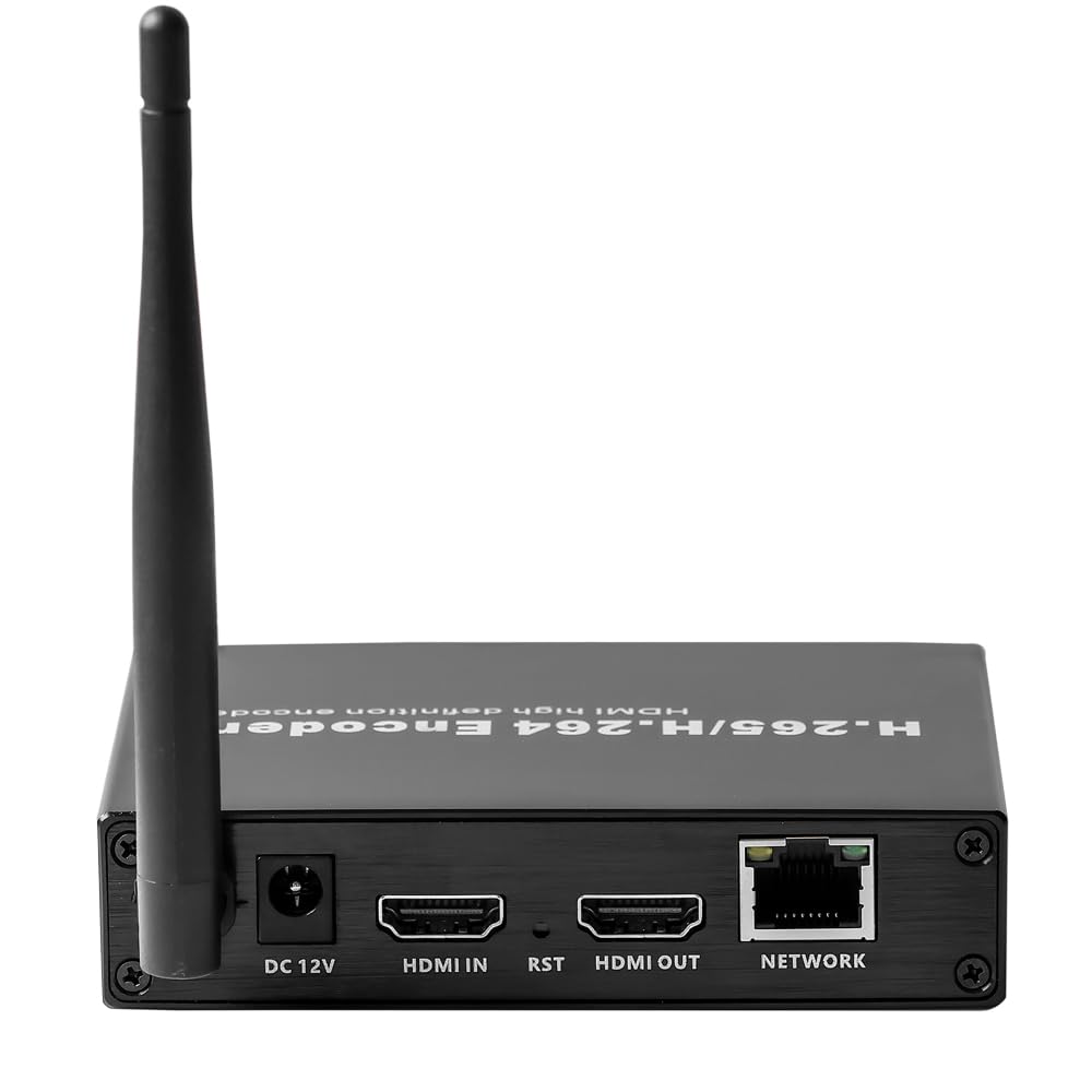 EXVIST H.265 1080P WiFi HDMI Encoder con Loopout para transmisiones en directo en YouTube, Facebook – Ranura SD Card hasta 128 GB DDNS HTTP RTMP RTSP TS UDP compatible con ONV/HK