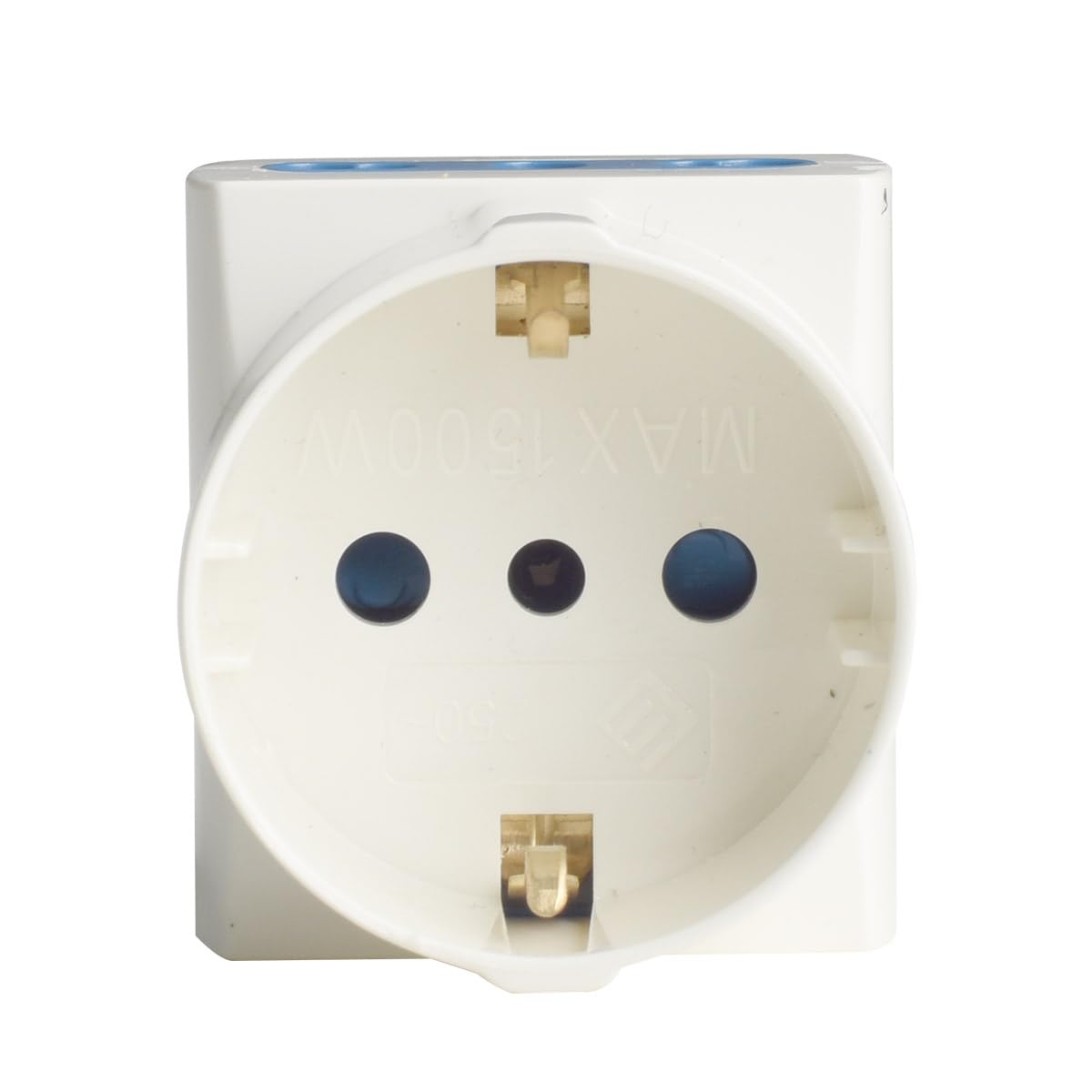 Adattatore Tripla Multipresa con Spina Angolare 16A + 2 Prese Bipasso 10A/16A + 1 Schuko 16A, Adattatore da Viaggio 5.3cm Salvaspazio (25 Pezzi)