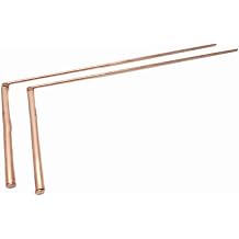2 Pack 999 Finding Treasure Rods Metal Copper Rods Equipment Water Gold Dowsing Detecting Tools Divination Search for PairSingle head - flat bead