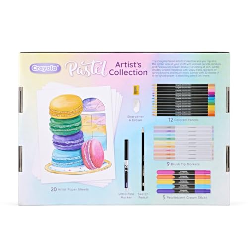 Image of Crayola Pastel Colors Art Kit 50pcs, Kids Art Set with Markers & Pencils