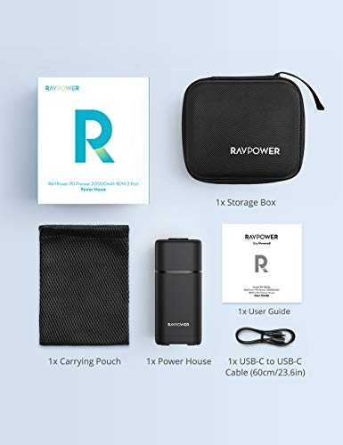 Portable Charger USB C RAVPower Power Bank with AC Outlet 80W 20000mAh 30W PD External Battery Pack Emergency Backup Power Supply for Laptop MacBook Pro iPad Pro iPhone Galaxy (Charger Not Included) - Thumbnail 6