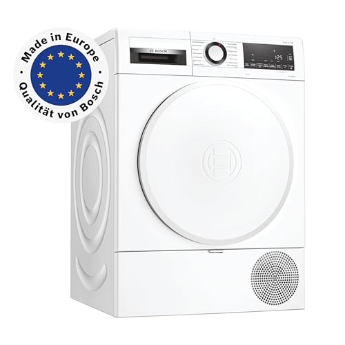 Bosch Wärmepumpentrockner für 8 kg Wäsche, Serie 6, 97 kWh pro Jahr, Auto Dry, Anti Vibration-Design, Sensitive Drying-System, Umweltfreundliches Kühlmittel, Weiß, WQG233D20