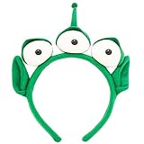 Jing xin Alien Headband, Three-Eyed Alien Monster Plush Headband Women For Adults Costume Accessory (One Size, New Green)