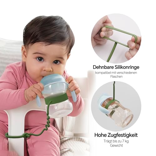ETETOO Kinderwagenkette Silikon – 5 Packungen Verstellbare Silikon - Kinderwagenkette Und Cup Catcher Baby für Babys Flaschen, Beißring… – Ansicht 5