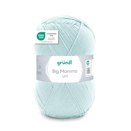 Gründl Big Mamma Uni (Lana per Maglieria, Set per Uncinetto, Filato per Maglieria e Uncinetto Effetto Lana, 100% poliacrilico, 400 g / 1040 m, Spessore del Ferro: 3,5-4,5, 1 x 400 g), Mint