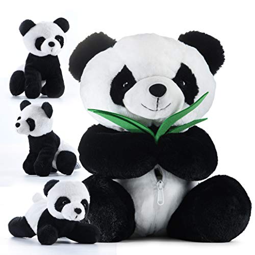 Plush Panda Bear Prextex Large Panda Tummy Carrier with 3 Cute Little Plush Pandas Inside its Zippered Tummy Great Set for Kids