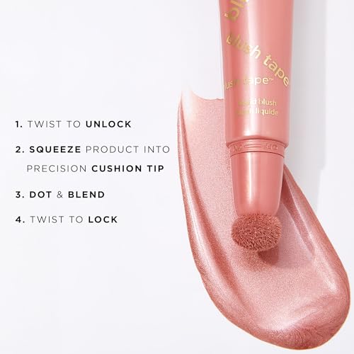 tarte glowing cheeks blush tape amp glow tape duo  buildable cream blush amp illuminating highlighter with lightweight mineral pigments amp shea butter for hydrating radiant glow vegan amp cruelty free