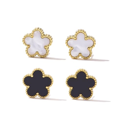 Clover Earrings for Women Stainless Steel Hypoallergenic Clover Stud Earrings
