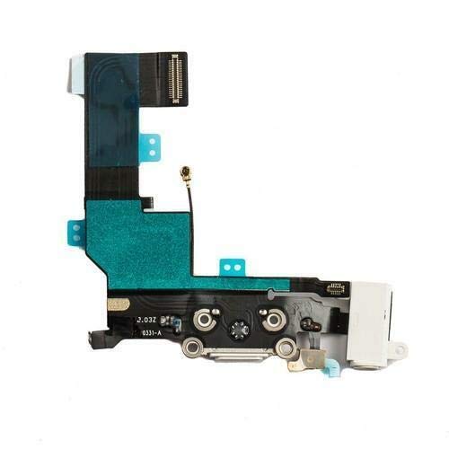 SPAREWARE) USB Charging Port Dock Connector Charging Flex Cable Replacement Part Compatible with iPhone 5 SE : White-image-23