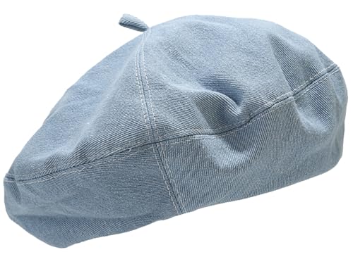 Boina de mezclilla para mujer estilo francés casual miniatura 1