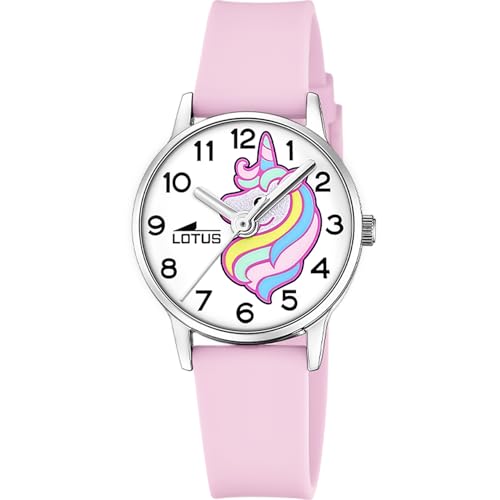 Montre fille étanche 5 ATM Lotus Junior rose antichoc avec verre minéral et quartz