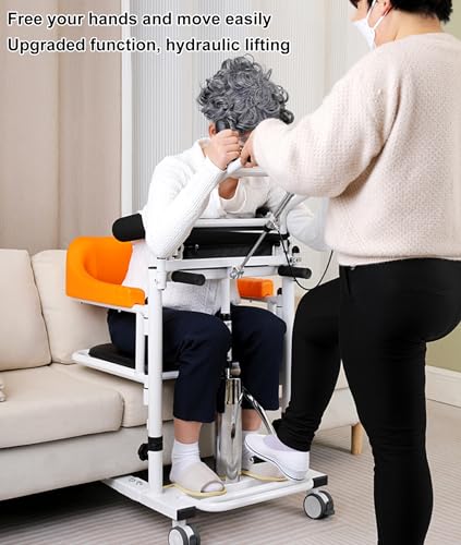 Hydrauliczny podnośnik pacjenta do domu, wspomagany podnośnik górnej części ciała z krzesłem transferowym na wózku inwalidzkim, regulowana wysokość, pomoc w łazience, podnośnik komody samochodowej i