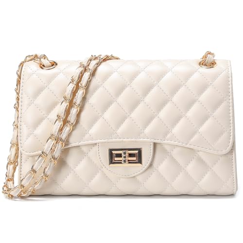 Quilted Leather Crossbody Bags for Women Trendy Ladies Shoulder P...