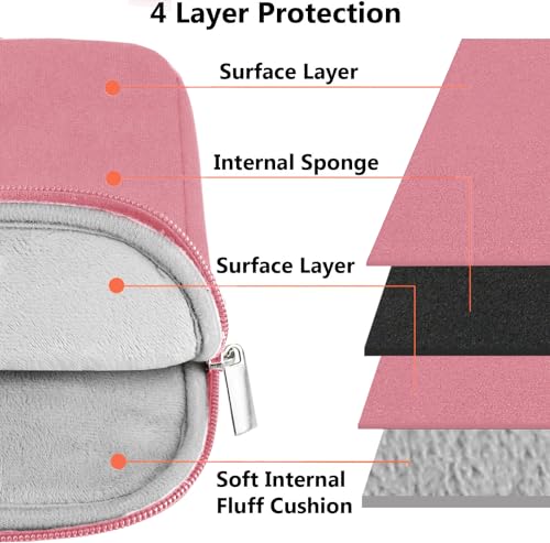 Image of Laptop Sleeve Case, 15.6 inch Computer Bag Shockproof Protective Notebook Case with Accessory Pocket, Briefcase Carrying Laptop Sleeve for 15.6 inch HP, ASUS, Dell, Lenovo, Acer - Pink