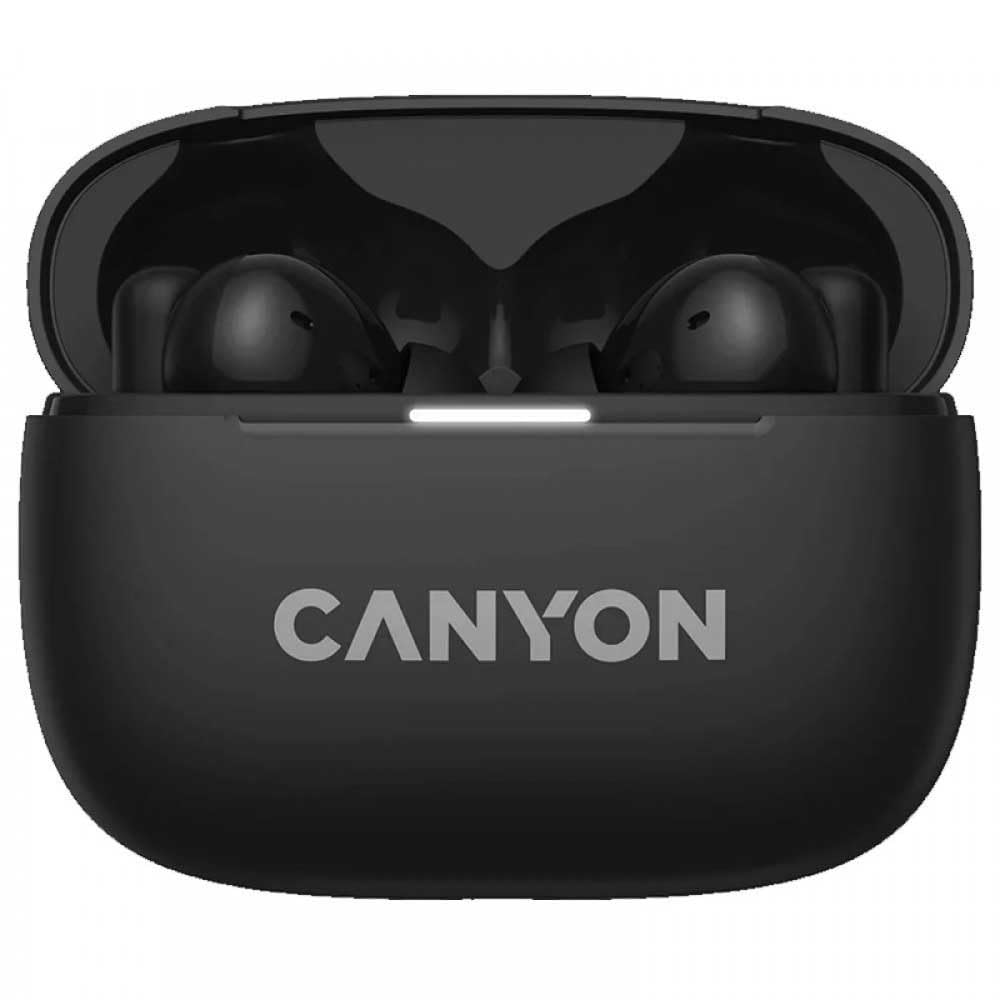 CNS-TWS10BK True Wireless Bluetooth Earbuds with Charging Case, Touch Control, Built-in Mic, Up to 20 Hours Playtime, Compact Design – Dark Gray