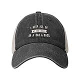 orhfhvw berretto da baseball divertente dad joke i keep all of my jokes in a dad-a-base cowboy mesh rave icona per le donne 2024 regalo di compleanno da uomo, colore, l