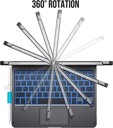 ProElite Rotatable Wireless Bluetooth TouchPad Keyboard flip case Cover for Apple iPad 10.2 inch 9th/8th/7th Generation, Built-in 7-Colors Backlit, Black ProElite Rotatable Wireless Bluetooth TouchPad Keyboard flip case Cover for Apple iPad 10.2 inch 9th/8th/7th Generation, Built-in 7-Colors Backlit, Black