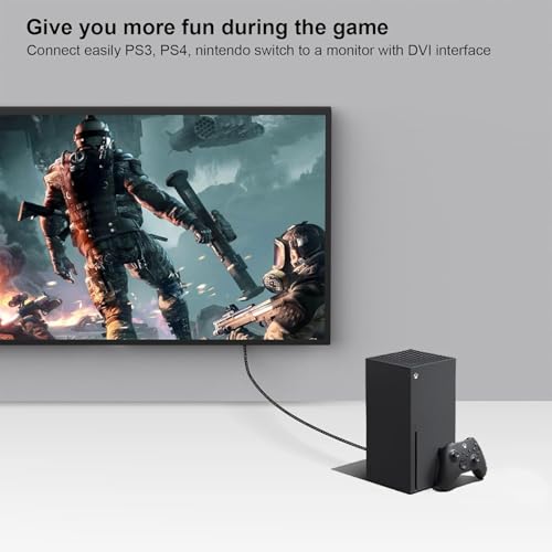 Image of DVI to HDMI Adapter, DVI 24+1 Male to HDMI Female High Speed Adapter Converter Gold Plated Support 1080P for HDTV, Plasma, DVD, Projector, Computer (Black) (Pack of 2)