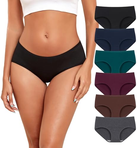Image of Cotton Hipster Panties for Women Mid Rise Underwear Full Coverage Soft Ladies Underwear Pack