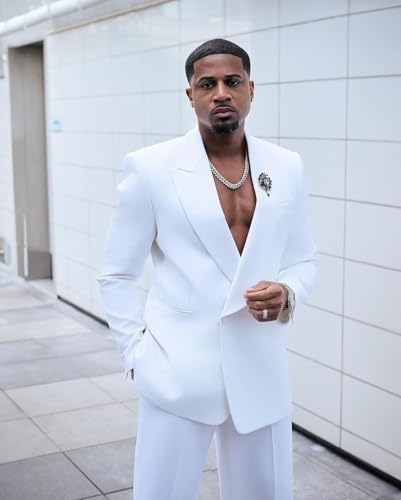 Designer Mens Suits 2 Pieces One Button Prom Party Suit Blazer Pants4