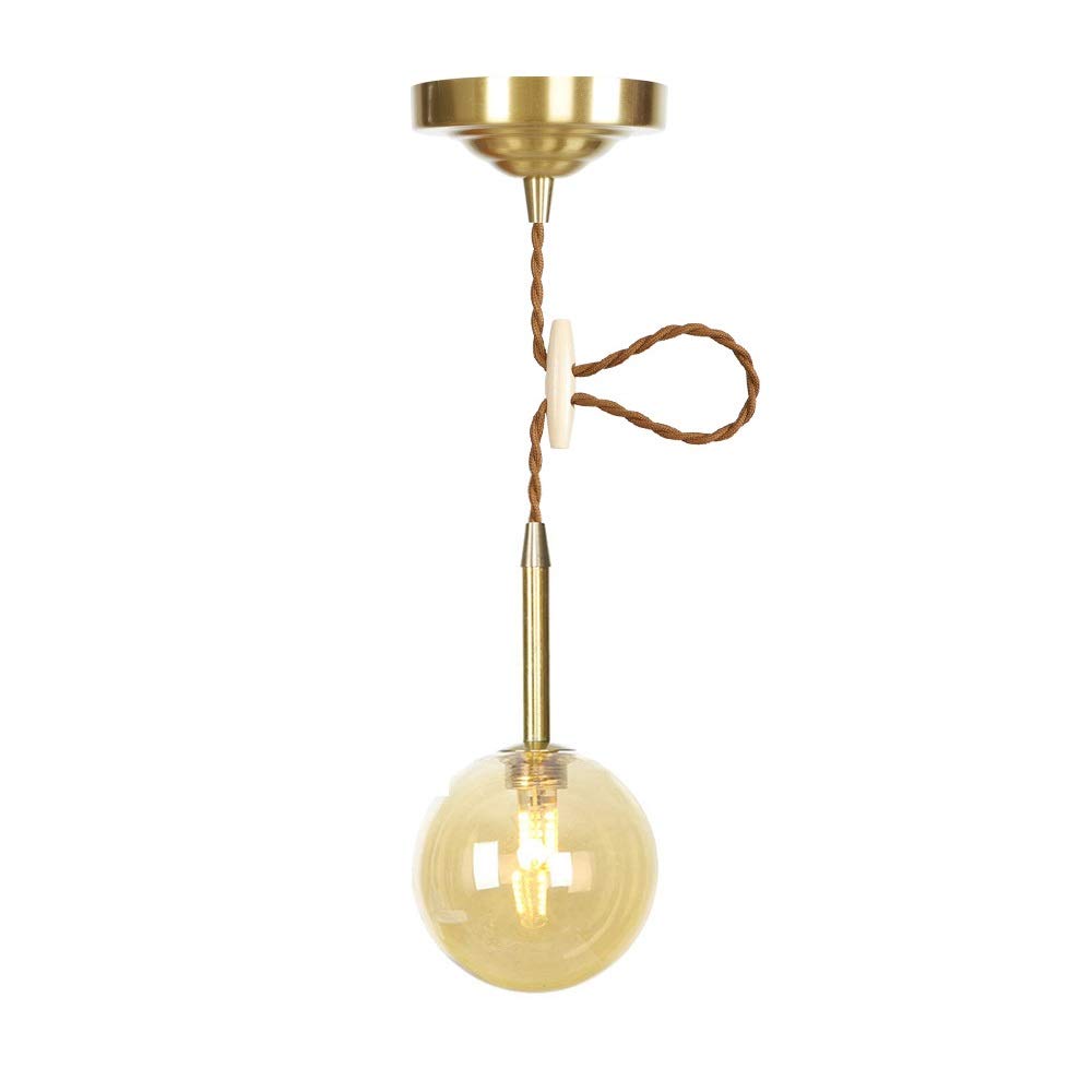 Boule en verre haut de gamme suspension postmoderne ambrée et épurée