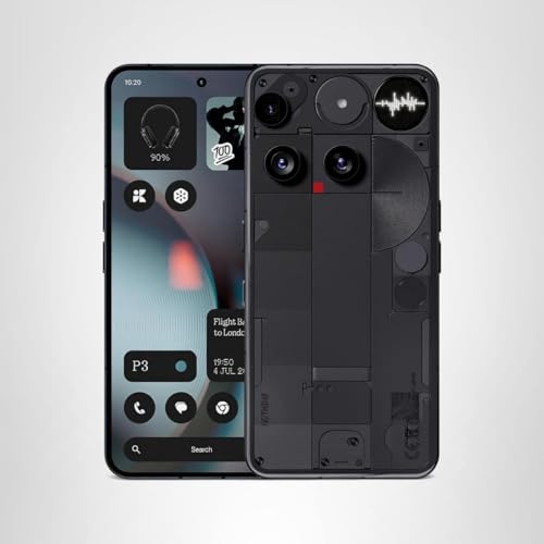Nothing Phone (3) Cell Phone, 2025 New 5G Unlocked Phones 512GB, Android 15, Snapdragon 8s Gen4, AI Mobile Phones with Four 50MP Cameras & AMOLED Display, 5150mAh, Glyph Interface, Smartphone Black