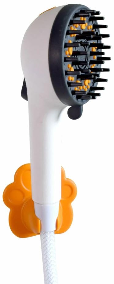 Shower Head With 3 Function Spray Setting White Plastic With Paw Shaped Mounting Bracket/Mounting Hardware/Outdoor Hose Adapter/ 2-Way Diverter