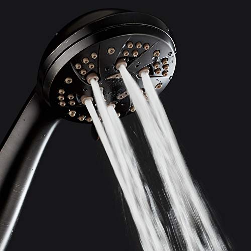 Aquadance Oil Rubbed Bronze High Pressure 6-Setting Hand Held Shower Head With Extra-Long 6 Foot Hose & Bracket – Anti-Clog Nozzles-Usa Standard Certified-Top U.s. Brand #TOP5
