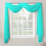 Decotex 1 Piece Sheer Voile Home Decor Fully Hemmed Scarf Valance Swag Topper (37