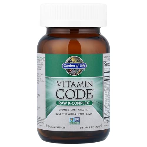 garden of life vitamin k2 and k1 vitamin code vegan k complex vitamin for bone strength and heart health omega rich flax seed oil trace minerals probiotics 60 day supply