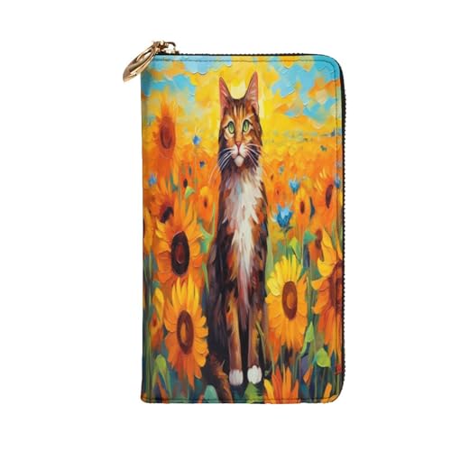 quiet little cat Premium Leather Wallet with Metal Zipper, Multiple Card Slots Cash Pockets, ideal Gift for Her or Him2