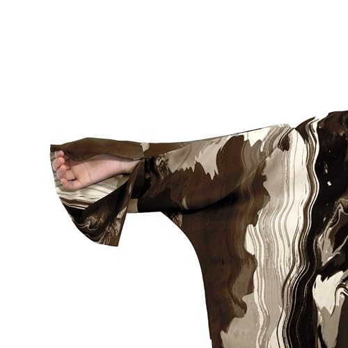 Image of Muslim Prayer Cardigan Tie-dye Printed Abaya Maxi Robe for Women | Tie-dye, Open front, Satin Fabric