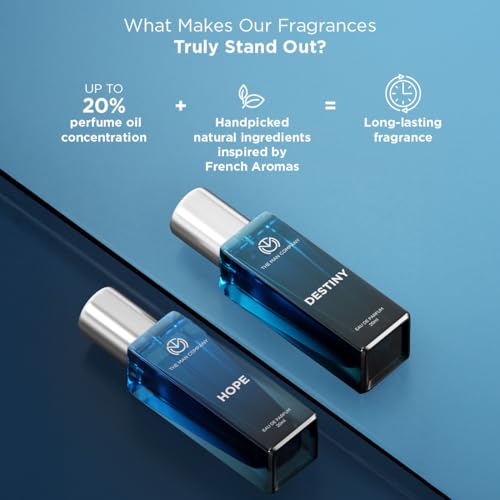 Image of The Man Company Fragrance Fusion Duo, Hope and Destiny Perfume Gift Set | Eau De Parfum Set, 20ml x 2 | Gift for Man | Long-Lasting EDP | Premium Perfume for Man| Valentine fragrance gift set For Him |