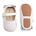 Felix & Flora White Baby Shoes Girl 12-18 Months - Infant Baby Walking Shoes Moccasinss Rubber Sole Crib Shoes(White,12-18 Months)