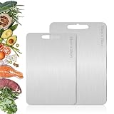 Aplicación versátil: Perfecto como tabla de cortar para frutas, verduras, carne y más, es adecuado para la cocina, camping y fiestas. Esta tabla de cortar de titanio es un ayudante versátil en la preparación de alimentos y apoya diversas tareas de cocina de manera eficiente