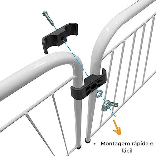 Cercado Cachorro Cães Pet Cercadinho 3 Modulos 211x82cm Cor:Branco