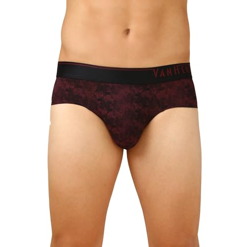 Image of Van Heusen Men Regular Fit 4 Way Stretch Body Defining Fit Allover Print Briefs - Available in Pack of 1 & 2