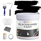 Mollor Chalkboard Paint Black Chalk Board Paint for Wall, Wood, Metal, Glass, Plaster Boards Sign, Frame or Any Surface, Use with Chalk Pen Wet Erase, Non-Toxic, Quick-Dry - 500g, 16Oz Cover 65 sf