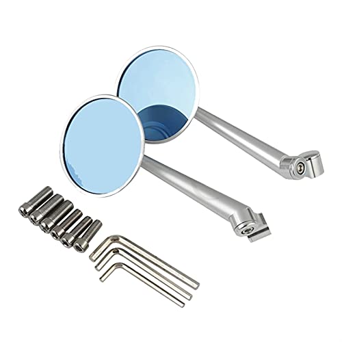 Rétroviseur rond universel moto argent 10mm de qualité pour roadster et cruiser