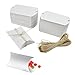 Produktbild XAVSWRDE 100 Stück Weiß Gastgeschenk Schachteln Klein Geschenkschachtel Geschenkbox Gastgeschenke Box Hochzeit Süßigkeiten Karton Pillow Box kissenschachteln 7x9cm mit Juteschnur für Party Fest
