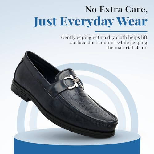 Image of San Frissco Men's Lightweight Horsebit Loafer Lightweight Woven Moccasins Formal, Casual Driving Shoes for Men /Synthetic Leather /Cushioned Footbed Designed for All Seasons