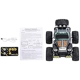 Horett Auto da corsa RC Off Road 2.4GHz, Mini auto radiocomandata con APP e luci LED, 3 velocità, Veicolo da crawler tutto-terreno per bambini e adulti (Verde)