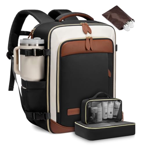LOVEVOOK Travel Backpack for Women, 40L Carry On Backpack with 3 Packing Cubes,TSA Personal Item Travel Bag Airline Approved, Water Resistant Weekender Overnight Luggage Daypack, Fits 17 Inch Laptop