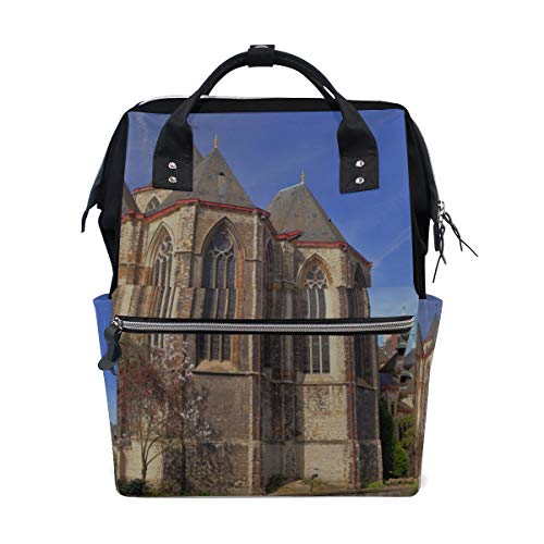 Charming Gothic Architektur Kirche Große Kapazität Wickeltaschen Mummy Rucksack Multi Funktionen Windel Wickeltasche Tote Handtasche Für Kinder