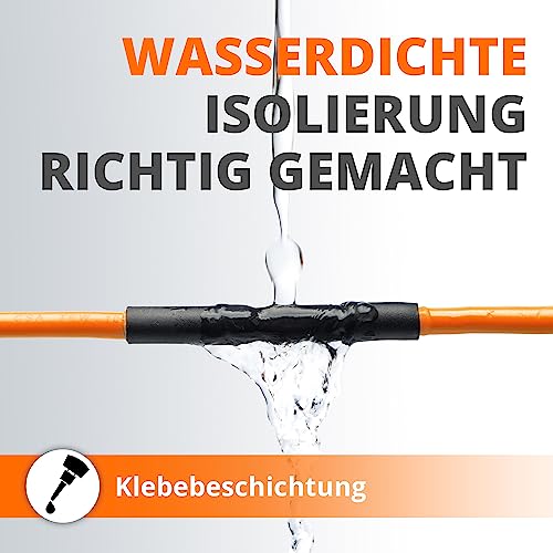 Wirefy Schrumpfschlauch Metrware mit Kleber 15m - 3:1 Schrumpfverhältnis, Doppelwandiger Schrumpfschlauch Wasserdicht - Heat Shrink Tube Set Schwarz Ø 2,4mm