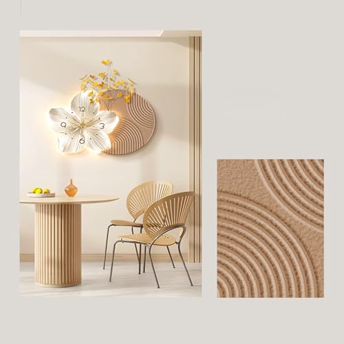 Horloge murale silencieuse sans tic-tac applique fleur 3D salon