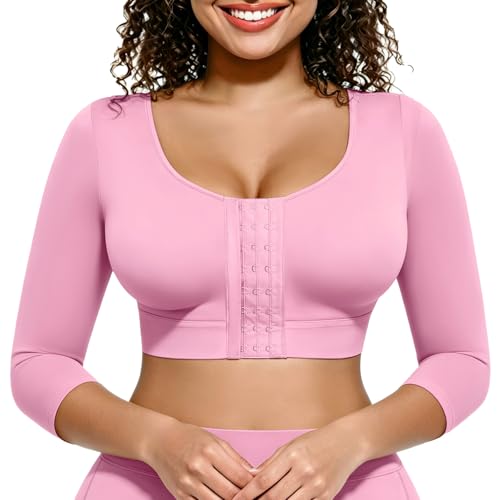 Image of FeelinGirl Arm Shaper for Women Post Surgery Arm Lipo Compression Sleeves Slimming Arm Faja Front Closure Shapewear Bra