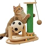 Kratzbaum für Katzen, Turm zum Klettern, mit Rollball zum Thema Fußball | großer Kratzbaum für die Katze | für Sofa, Sofa, Ecke, Boden, drinnen und draußen